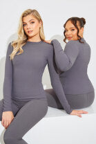 Crew Neck Long Sleeve Rib Top