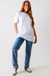 Ruched Longline Aysmmetric T-Shirt