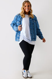 Ruched Longline Aysmmetric T-Shirt