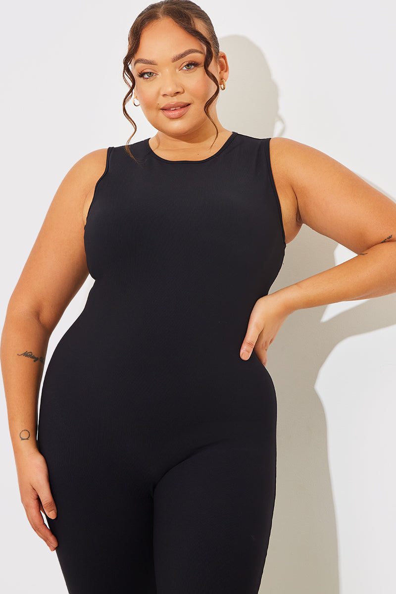 Racer Neck Sleeveless Sculpt and Control full length Unitard