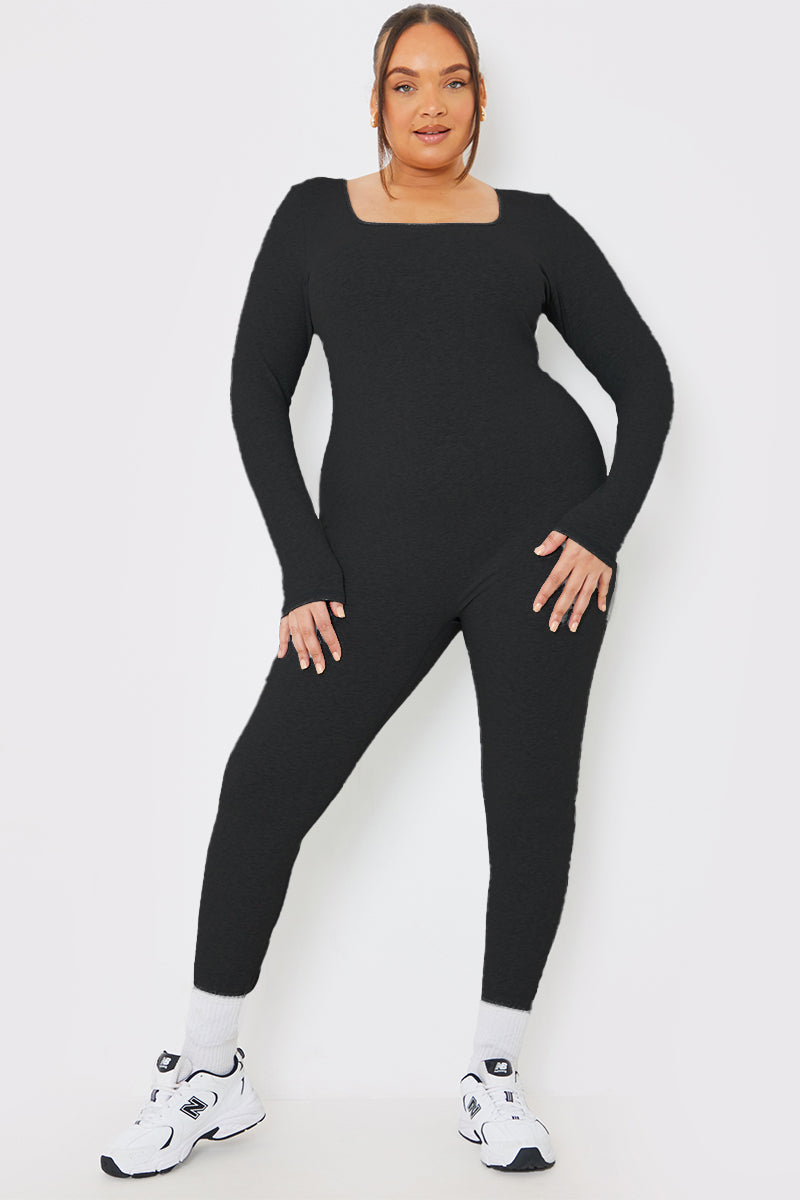 Long Sleeve Scoop Neck Unitard