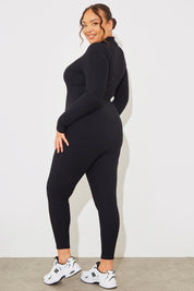Half Zip Long Sleeve Sculpt and Control Full length Unitard