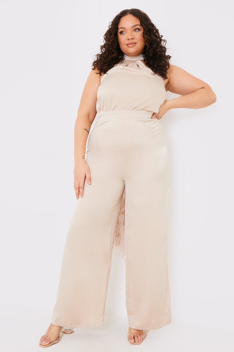 Halter Neck Wide Leg Jumpsuit