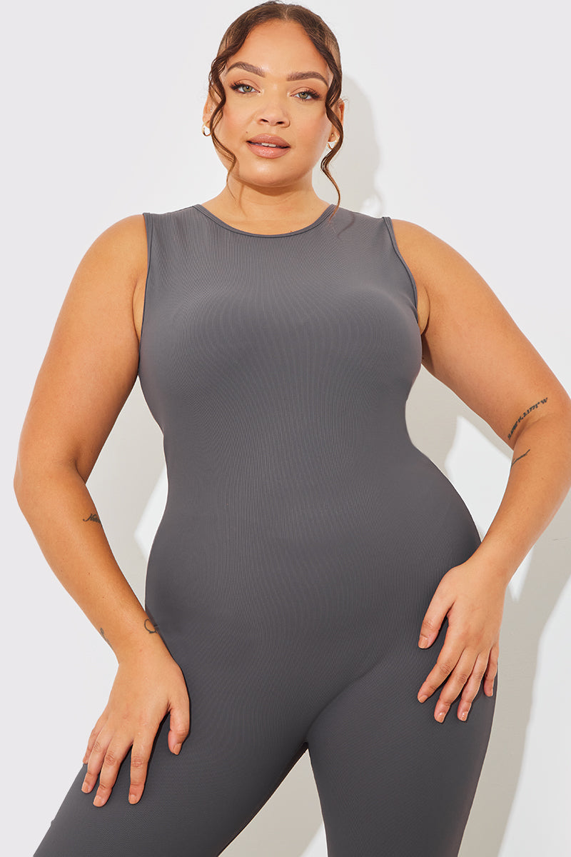 Racer Neck Sleeveless Sculpt and Control full length Unitard