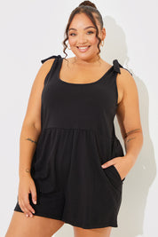 Tie Shoulder Fuller Short Playsuit