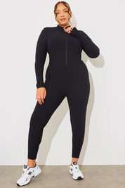 Half Zip Long Sleeve Sculpt and Control Full length Unitard