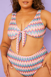 Multi Zig Zag High Waisted Bikini Bottoms
