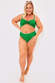 Textured Crinkle High Leg Bikini Bottoms