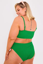 Textured Crinkle High Leg Bikini Bottoms