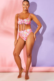 Abstract Print Bikini Top - InTheStyle