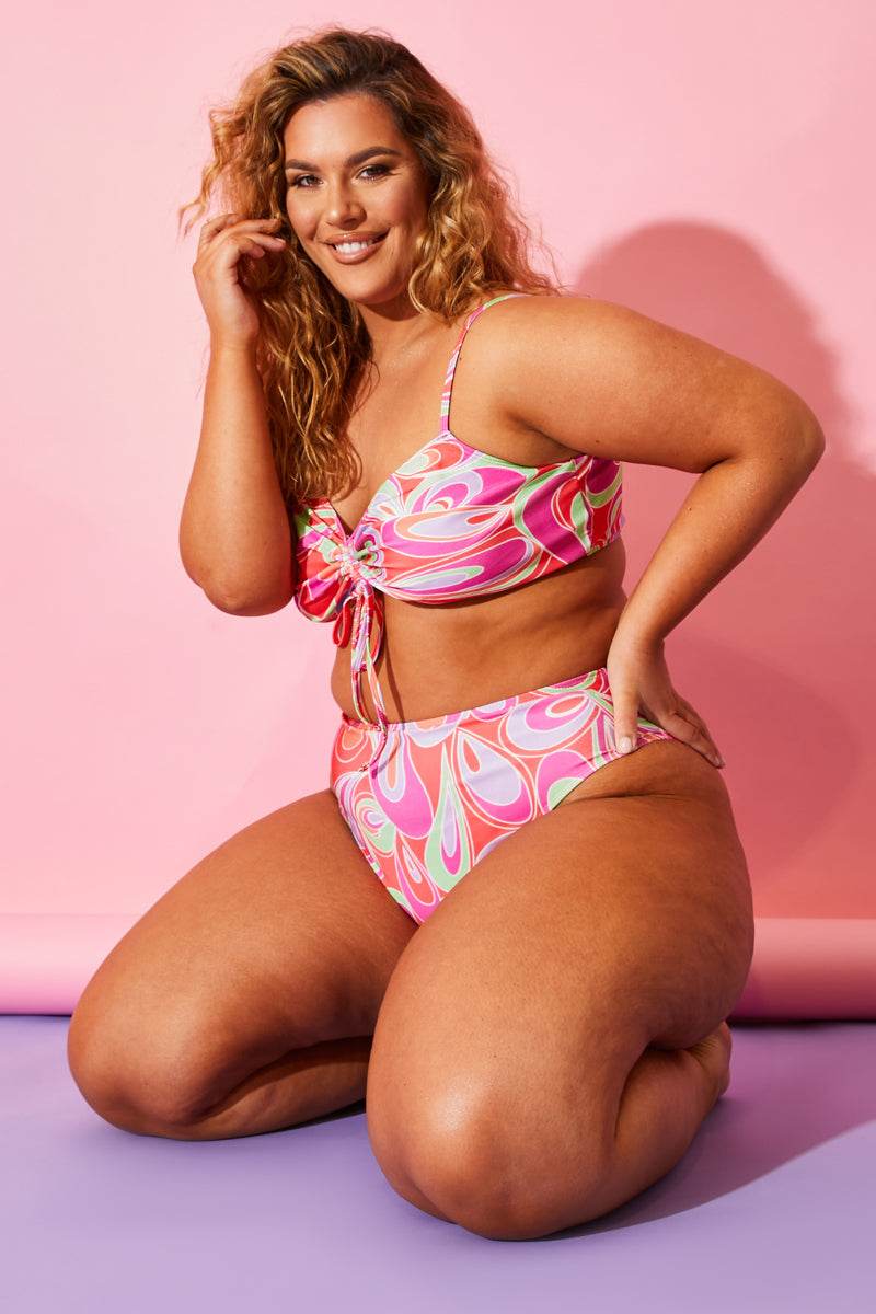 Abstract Print Bikini Top - InTheStyle