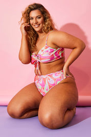 Abstract Print Bikini Top - InTheStyle