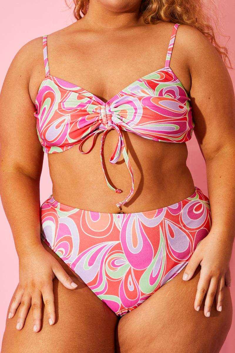 Abstract Print Bikini Top - InTheStyle