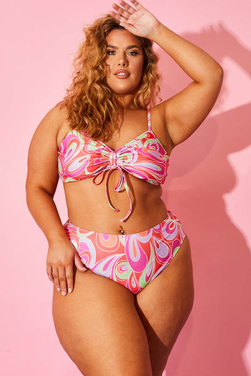 Abstract Print Bikini Top - InTheStyle