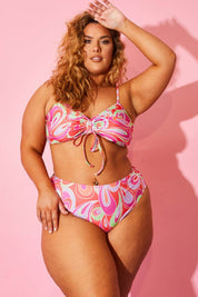 Abstract Print Bikini Top - InTheStyle