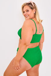 Textured Bandeau Crinkle Ring Detail Bikini Top