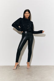 Perfect Sculpting High Waisted Leather Look Leggings