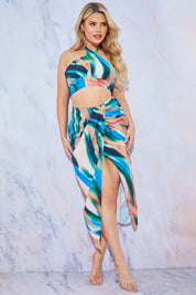 Twist Front Midi Skirt