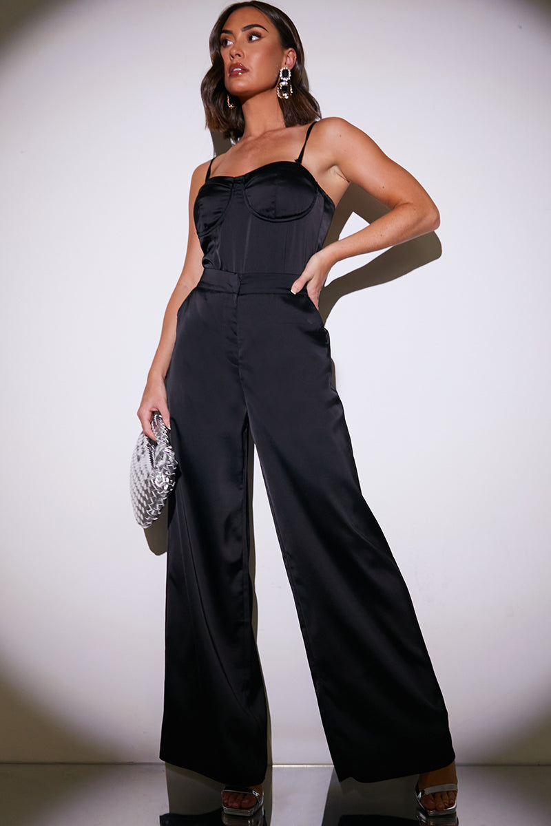 Satin Wide Leg Trousers