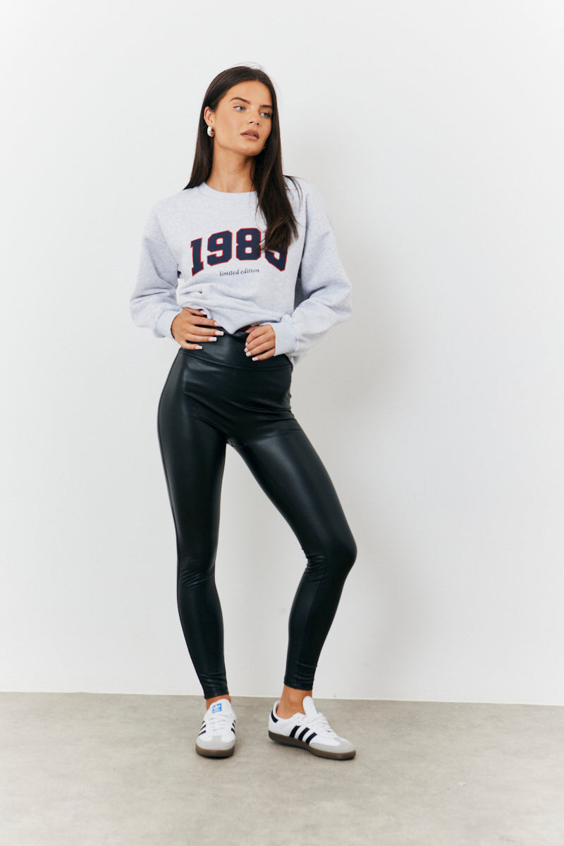 Perfect Sculpting High Waisted Leather Look Leggings