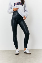 Perfect Sculpting High Waisted Leather Look Leggings