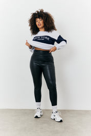 Perfect Sculpting High Waisted Leather Look Leggings