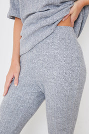 Brushed Rib Wide Leg Trousers