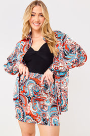 Paisley Print Mini Skirt