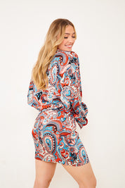 Paisley Print Mini Skirt