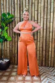 High Waisted Wide Leg Trouser