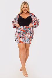 Paisley Print Mini Skirt