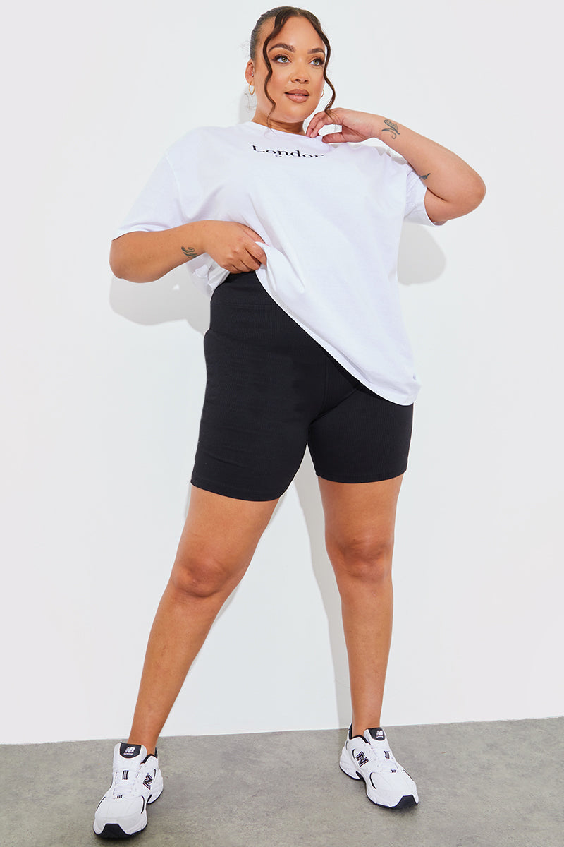 Ribbed High Waisted Cycling Shorts