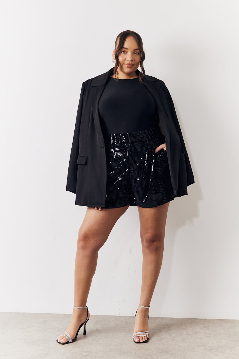 Sequin Boxy Shorts
