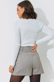 Herringbone Check Pleated Skort