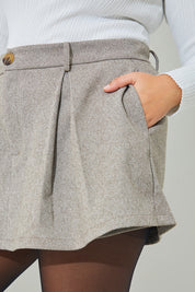 Herringbone Check Pleated Skort