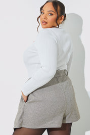 Herringbone Check Pleated Skort