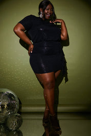 Disco Sequin Co Ord Ruffle Mini Skirt