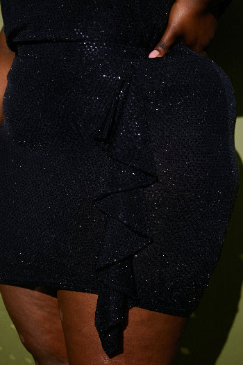 Disco Sequin Co Ord Ruffle Mini Skirt