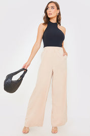 Elasticated Waist Wide Leg Trousers