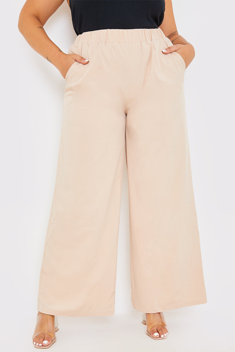 Elasticated Waist Wide Leg Trousers