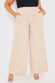Elasticated Waist Wide Leg Trousers