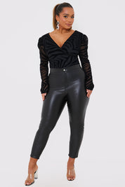 Zebra Print Textured Bodysuit