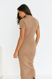 Rib Knit Crew Neck Midaxi Dress