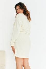 BRUSHED RIB LOOSE BELTED DRESS