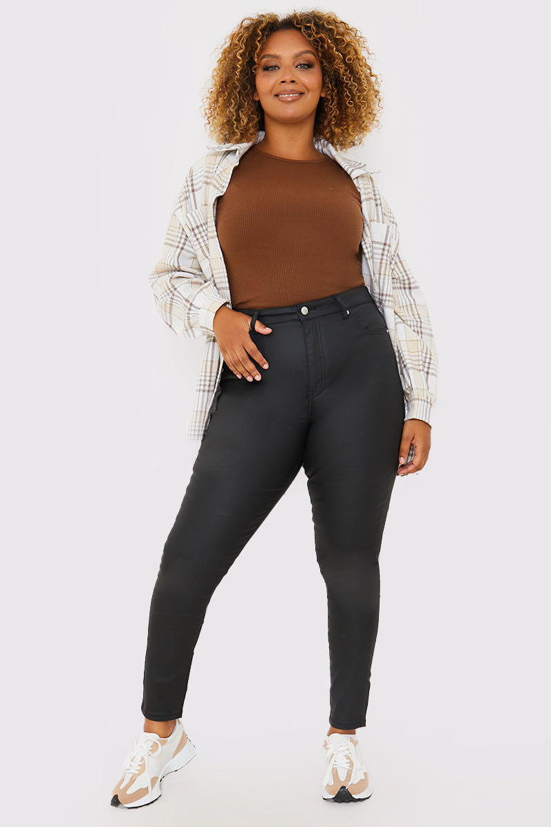 Coated High Waisted Jeans – InTheStyle