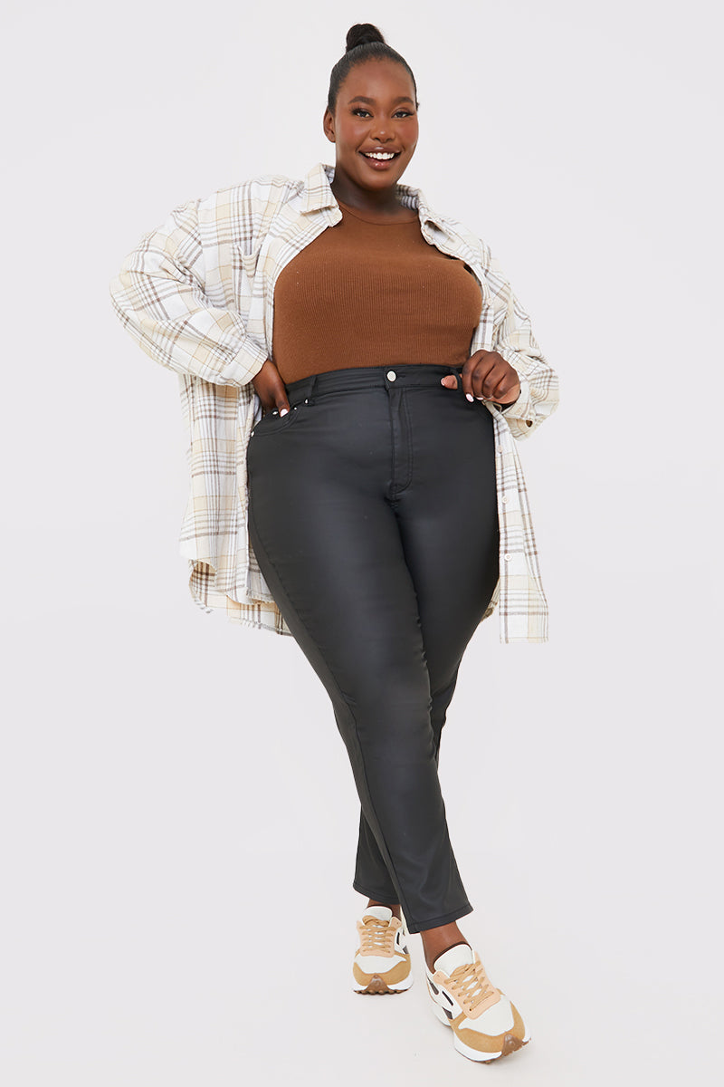 Coated High Waisted Jeans