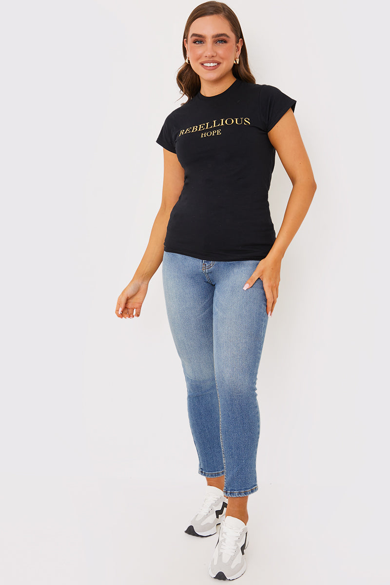 Gold Foil Rebellious Hope Fitted T-Shirt