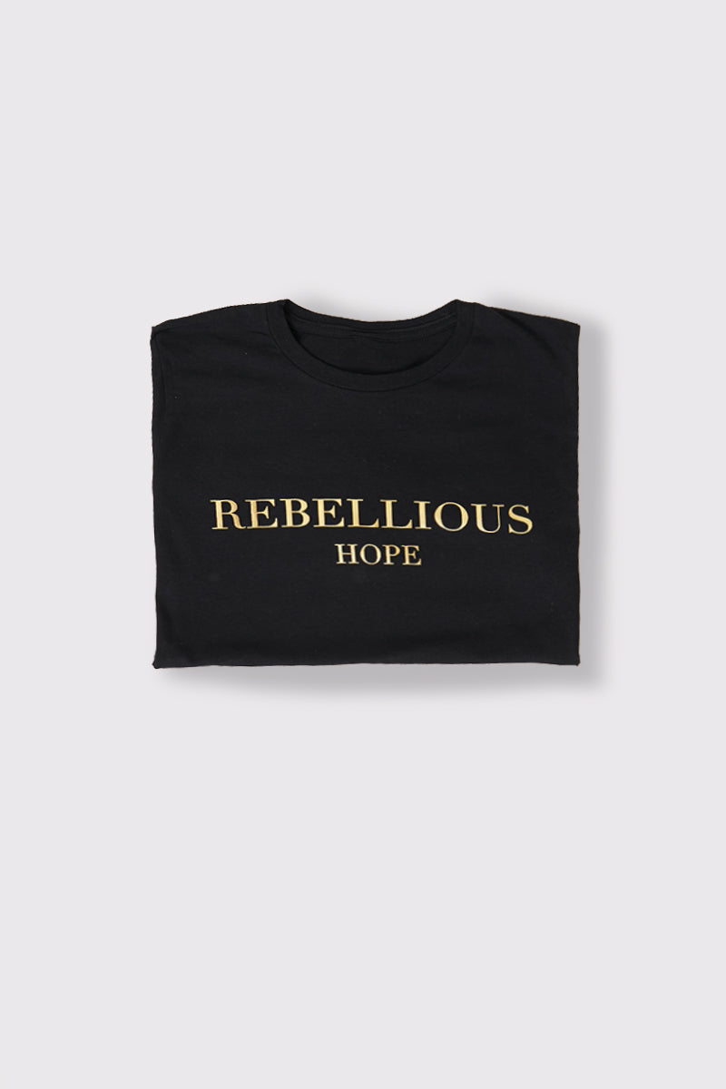 Gold Foil Rebellious Hope Fitted T-Shirt