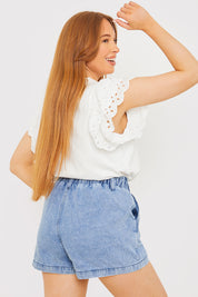 Paperbag Denim Short