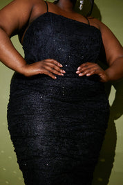 Lace Corset Detail Bodycon Midaxi Dress